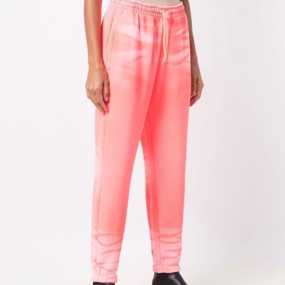 ALEXANDER WANG Bright Pink garment-dye lounge track jogger sweatpants size L 💖